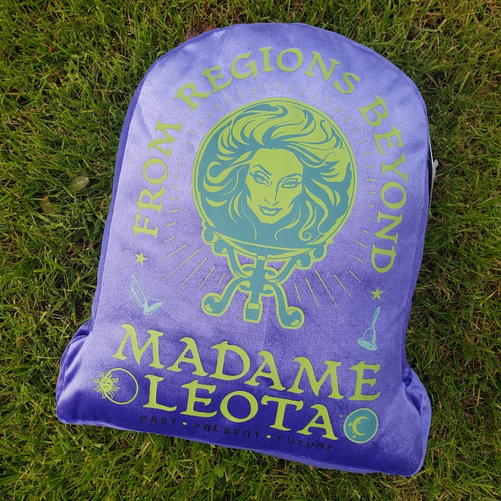 Disney Parks Haunted Mansion Madame Leota Pillow Plush Purple Tombstone